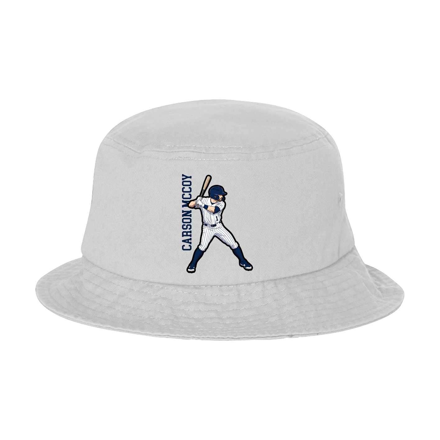 Bucket Cap — Name Vertical in White