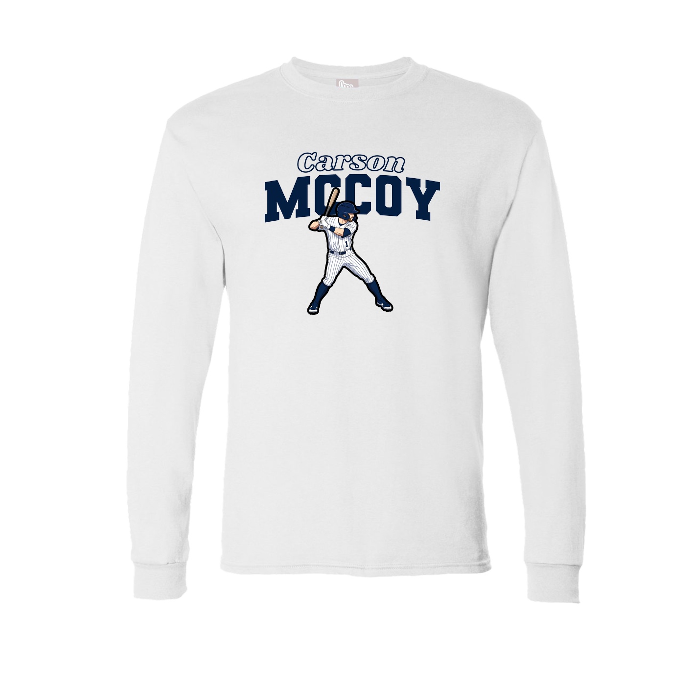 Long Sleeve Tee — Name Arch in White