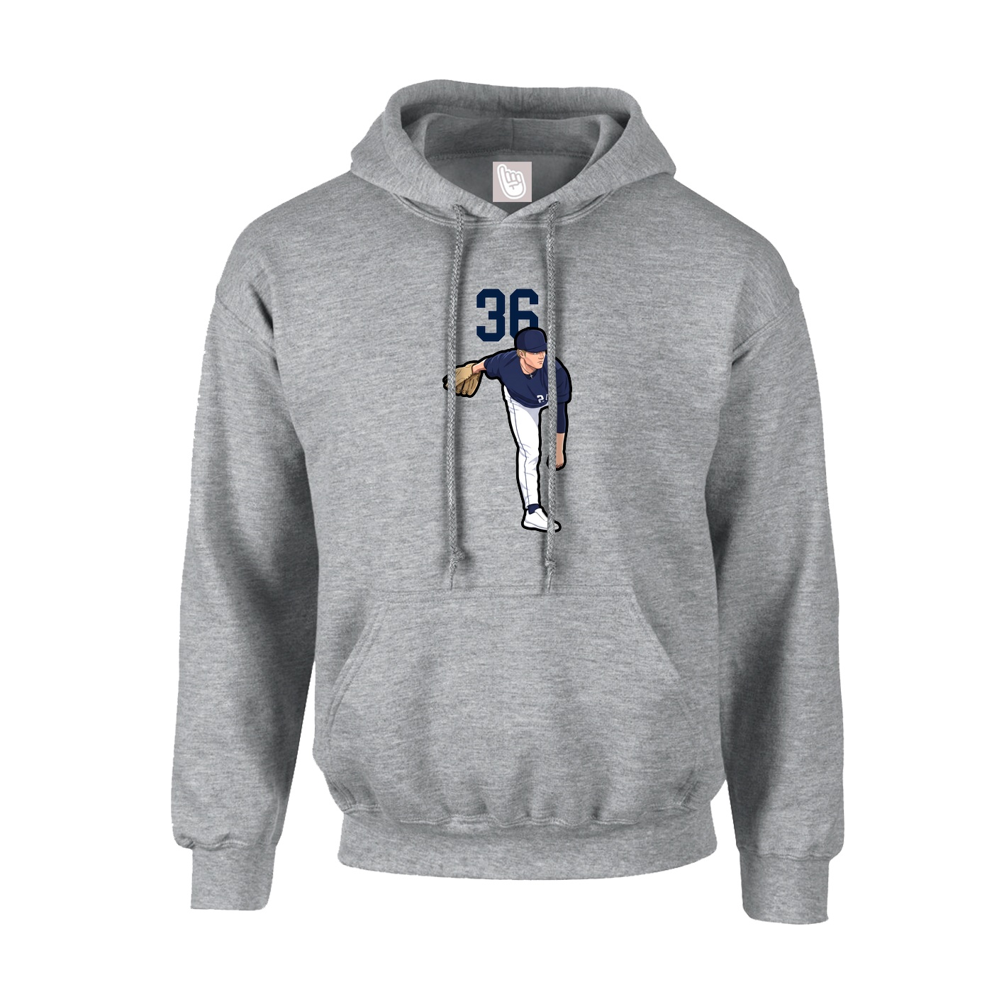 Youth Hoodie — Number Top in Grey