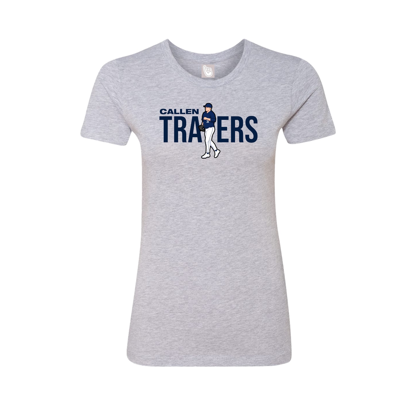 Fitted Women's Tee — Player Name in Grey