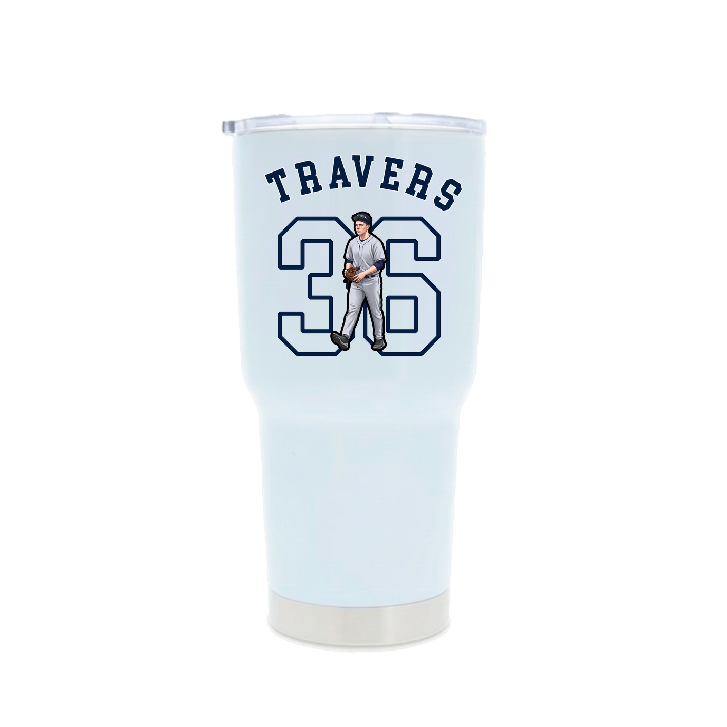 30oz Stainless Steel Tumbler — Shirsey Arch in White