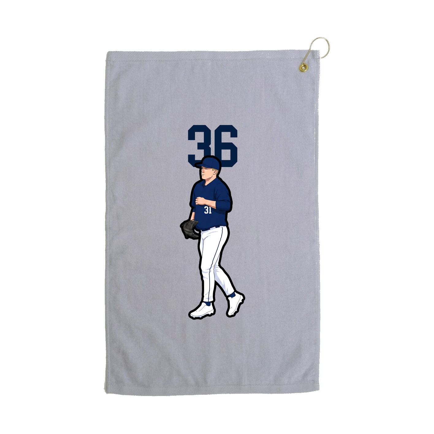Golf Towel — Number Top in Grey