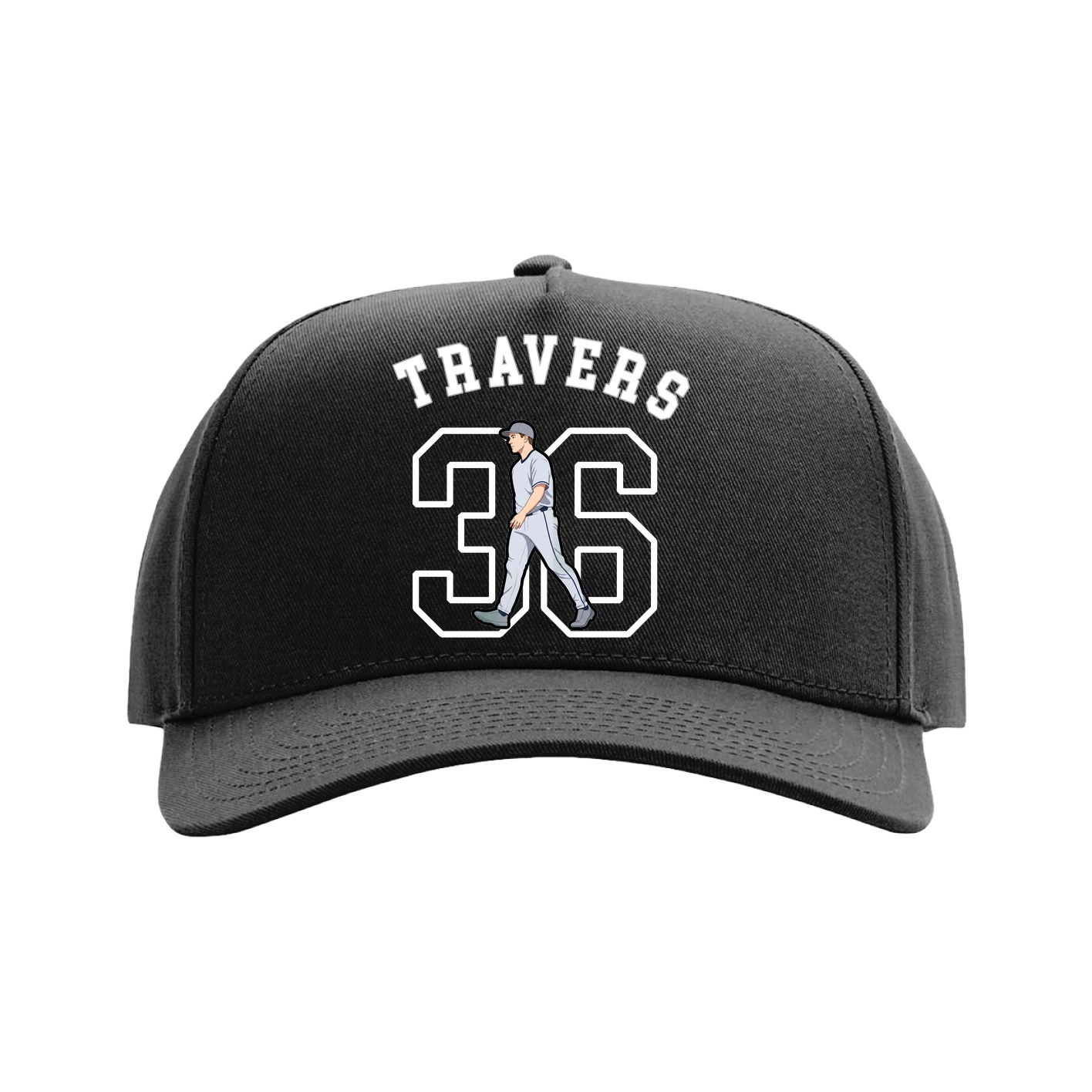 Full Fabric Five-Panel Champ Cap — Shirsey Arch in Black