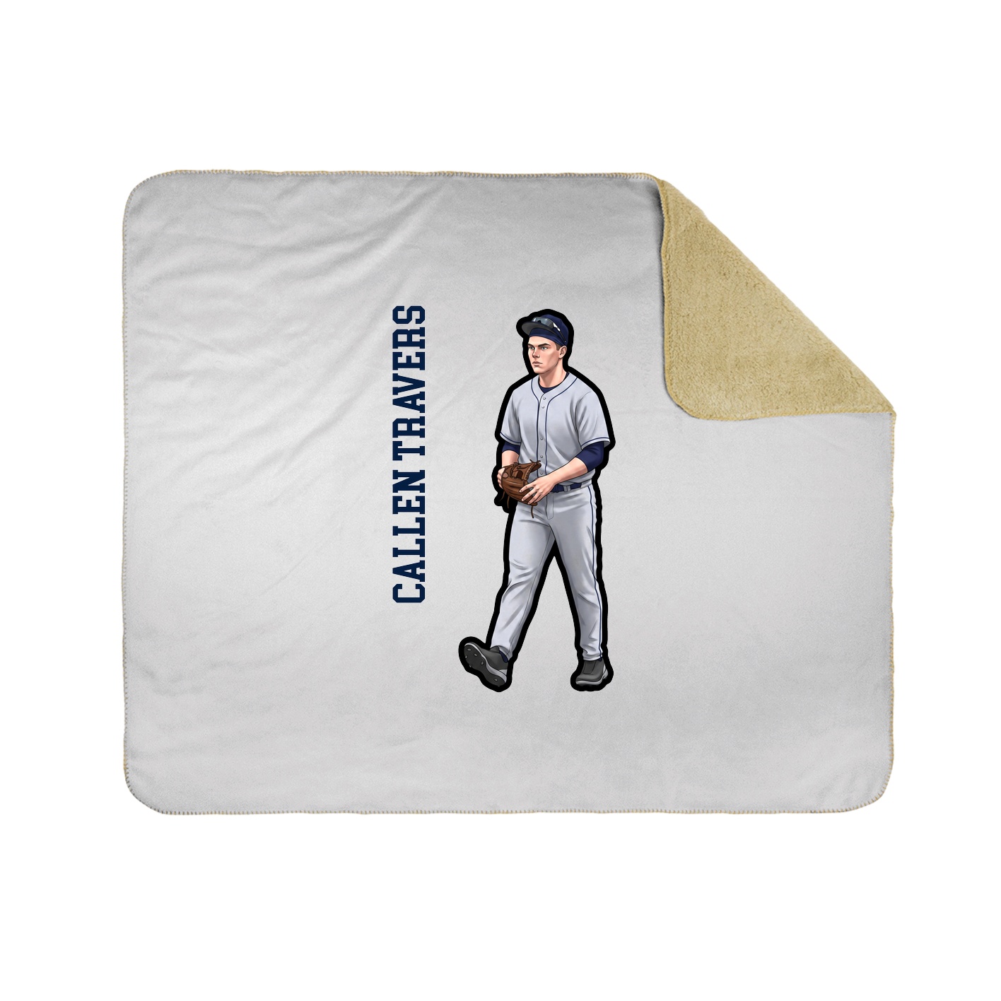 Throw Blanket — Name Vertical in White