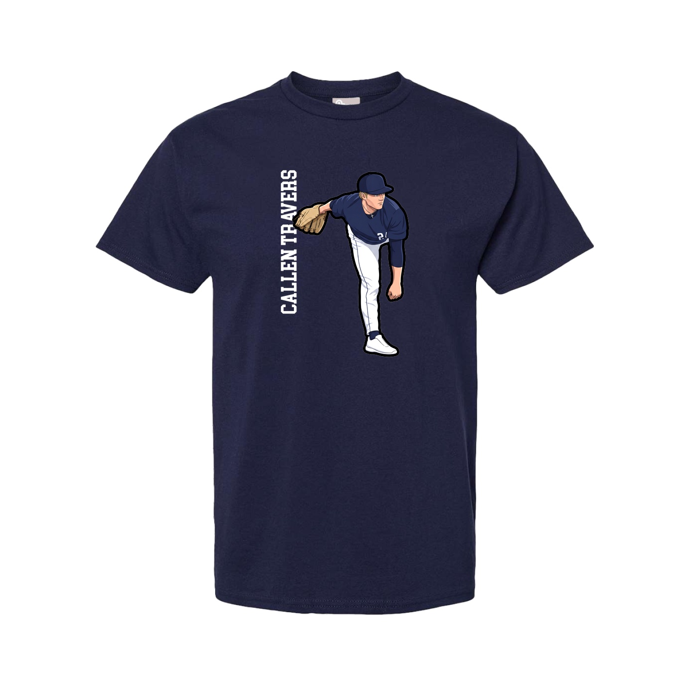 Youth Tee — Name Vertical in Navy