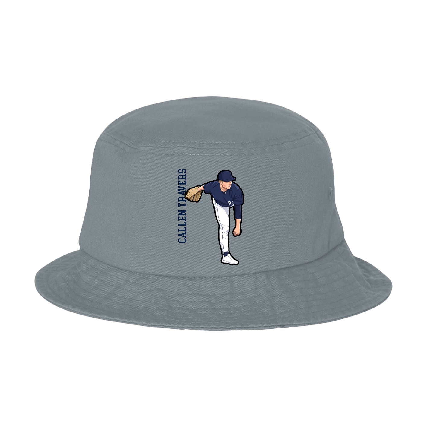 Bucket Cap — Name Vertical in Grey