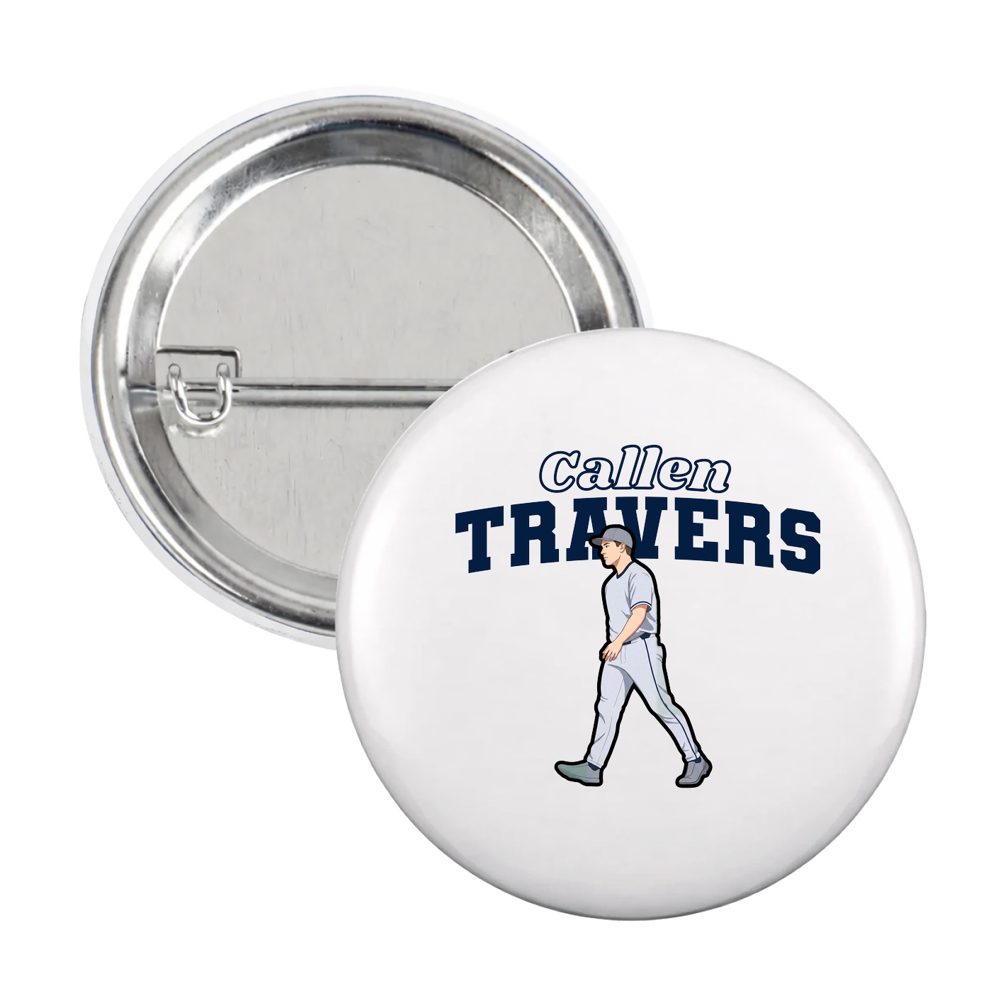 Game Day Button — Name Arch in White