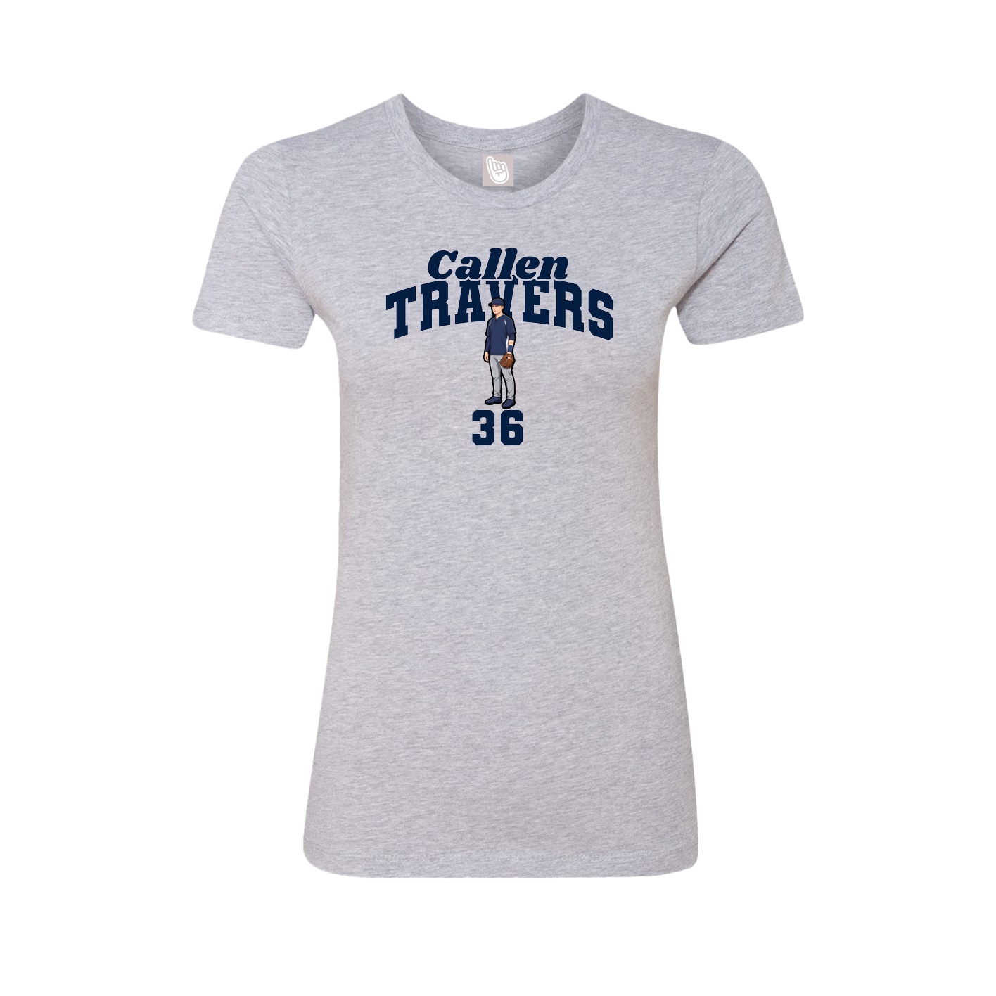 Fitted Women's Tee — Signature Arch in Grey