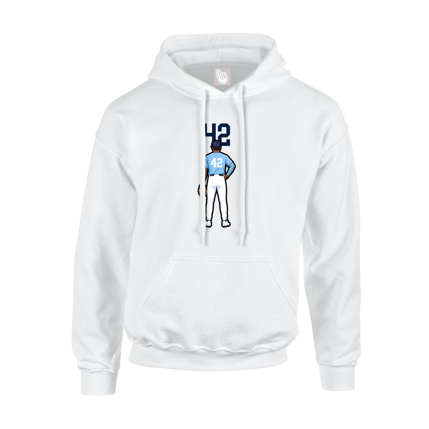 Youth Hoodie — Number Top in White