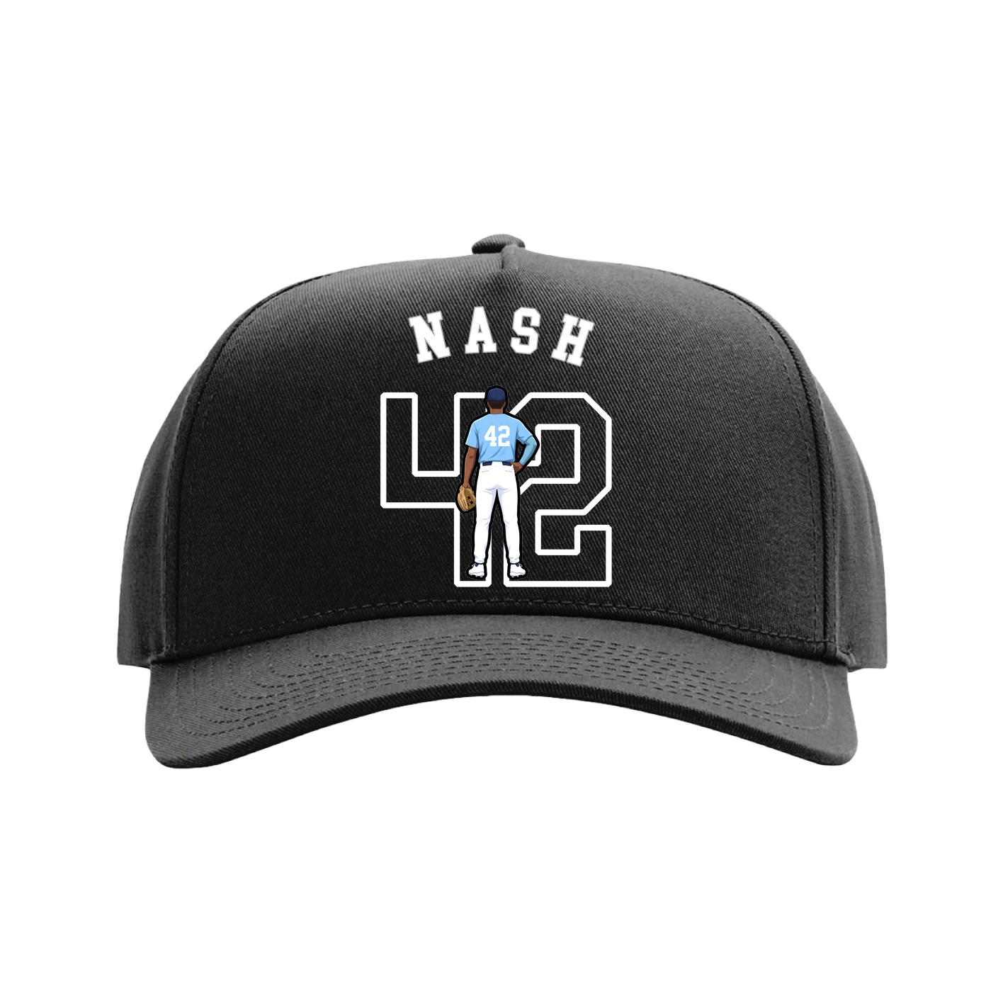 Full Fabric Five-Panel Champ Cap — Shirsey Arch in Black