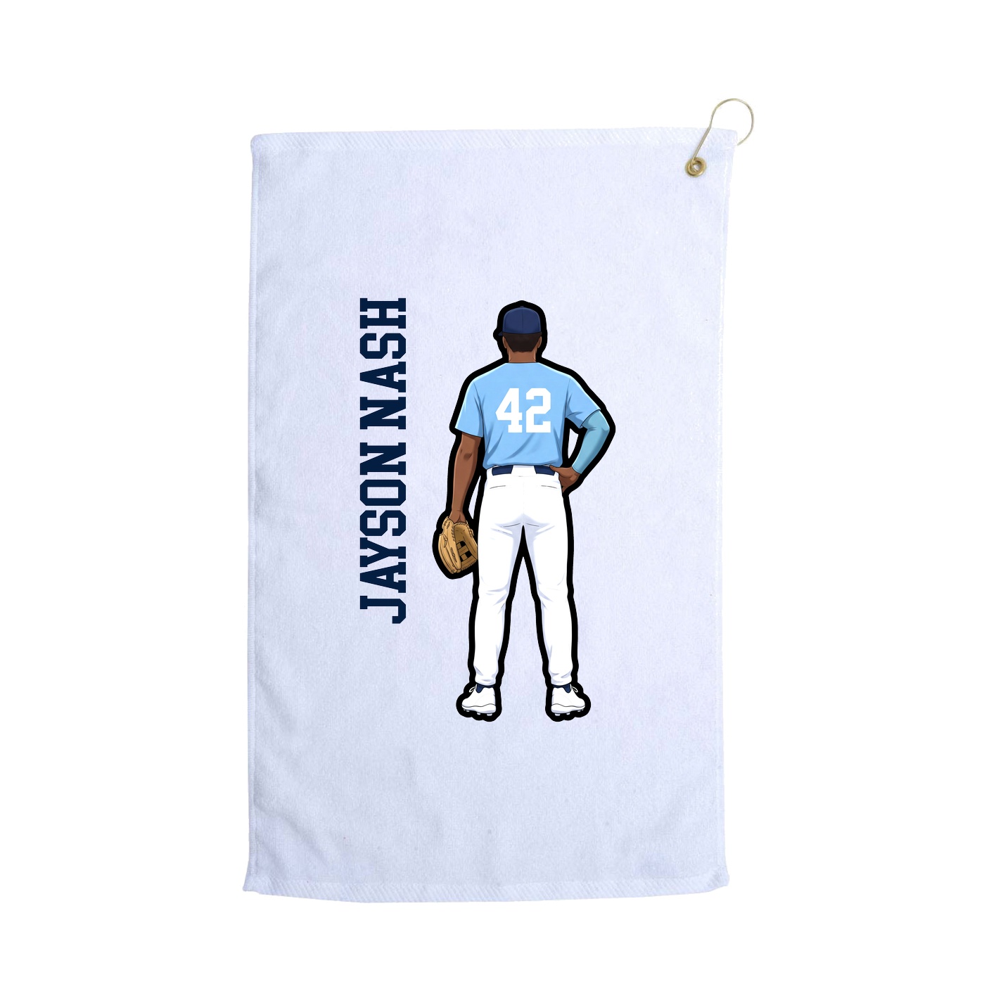 Golf Towel — Name Vertical in White