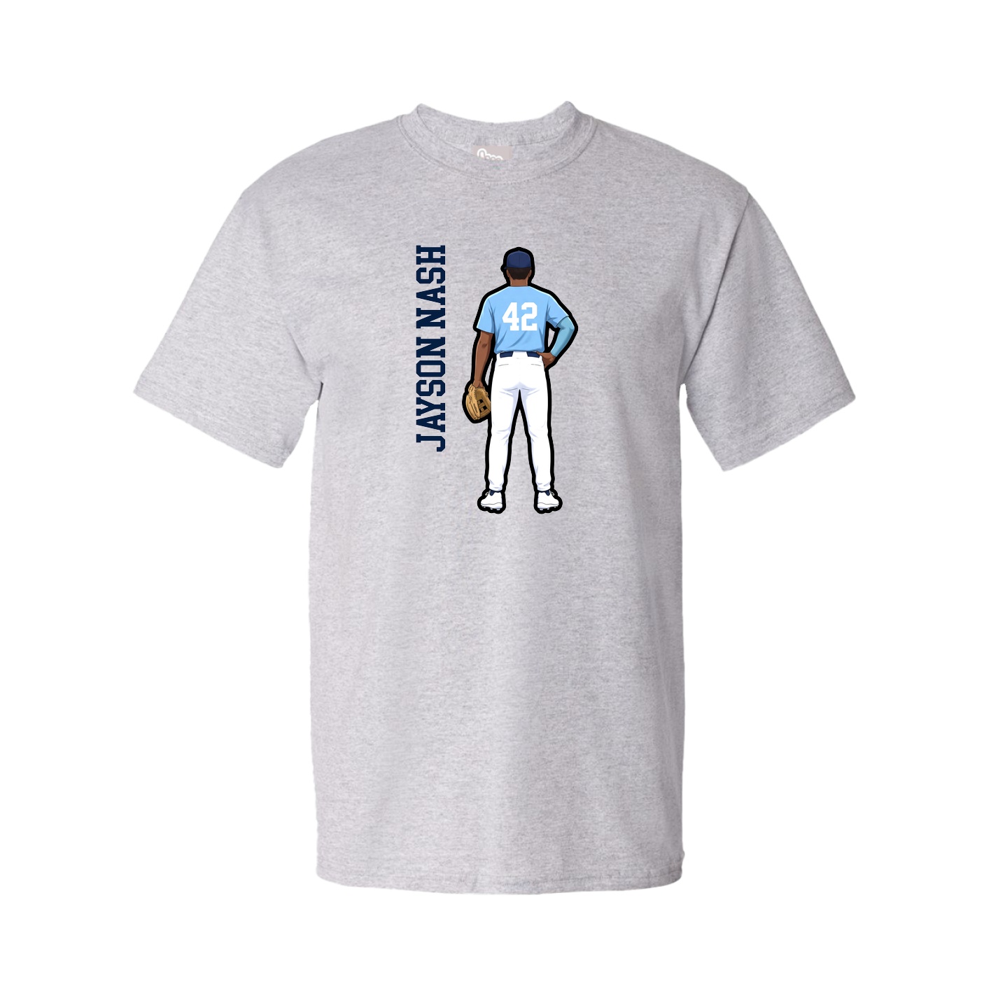 Youth Tee — Name Vertical in Grey