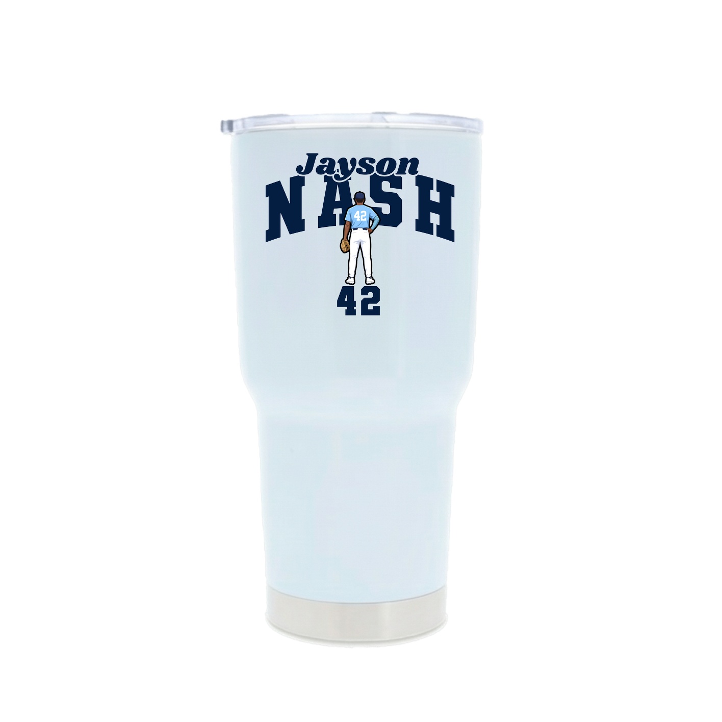 30oz Stainless Steel Tumbler — Signature Arch in White