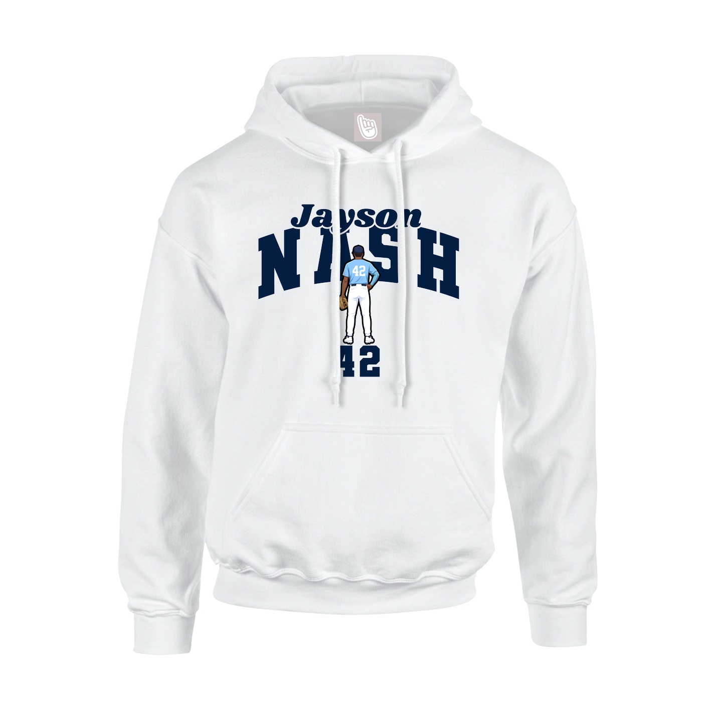Youth Hoodie — Signature Arch in White