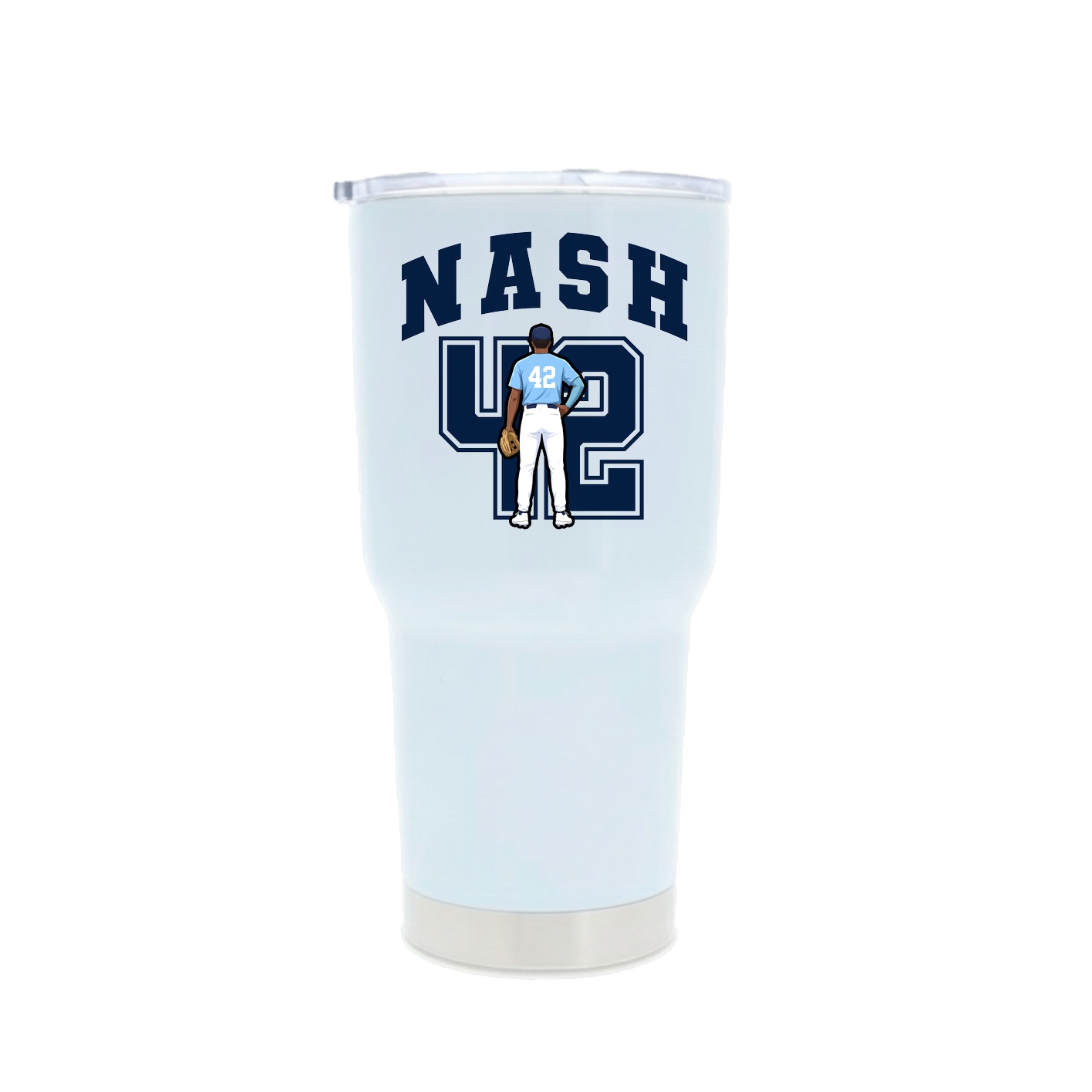 30oz Stainless Steel Tumbler — Number in White
