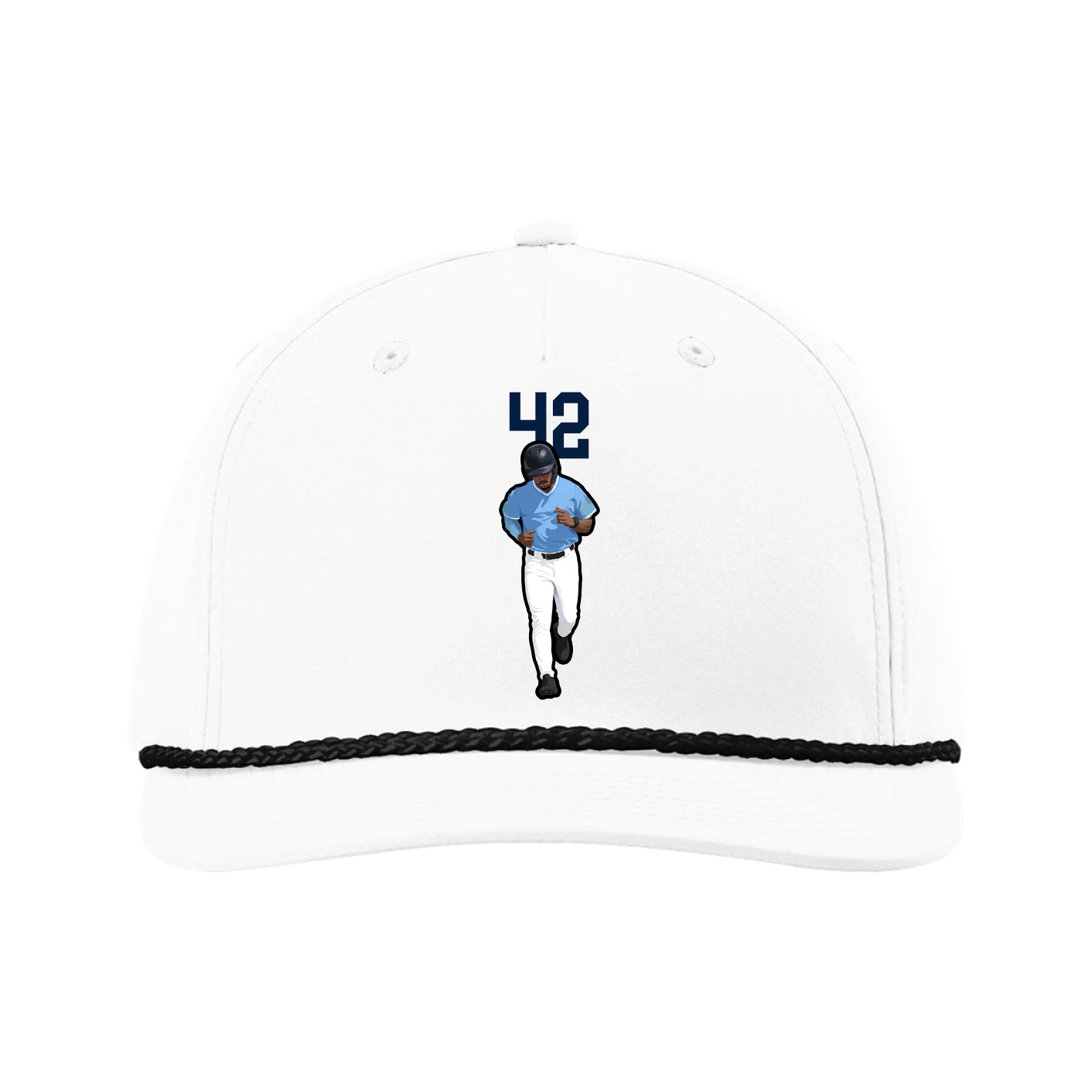 Five-Panel Classic Rope Cap — Number Top in White