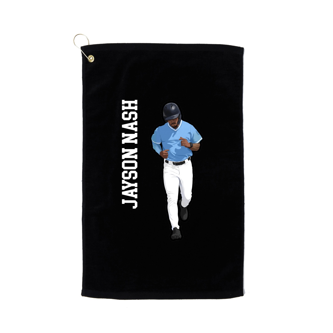 Golf Towel — Name Vertical in Black