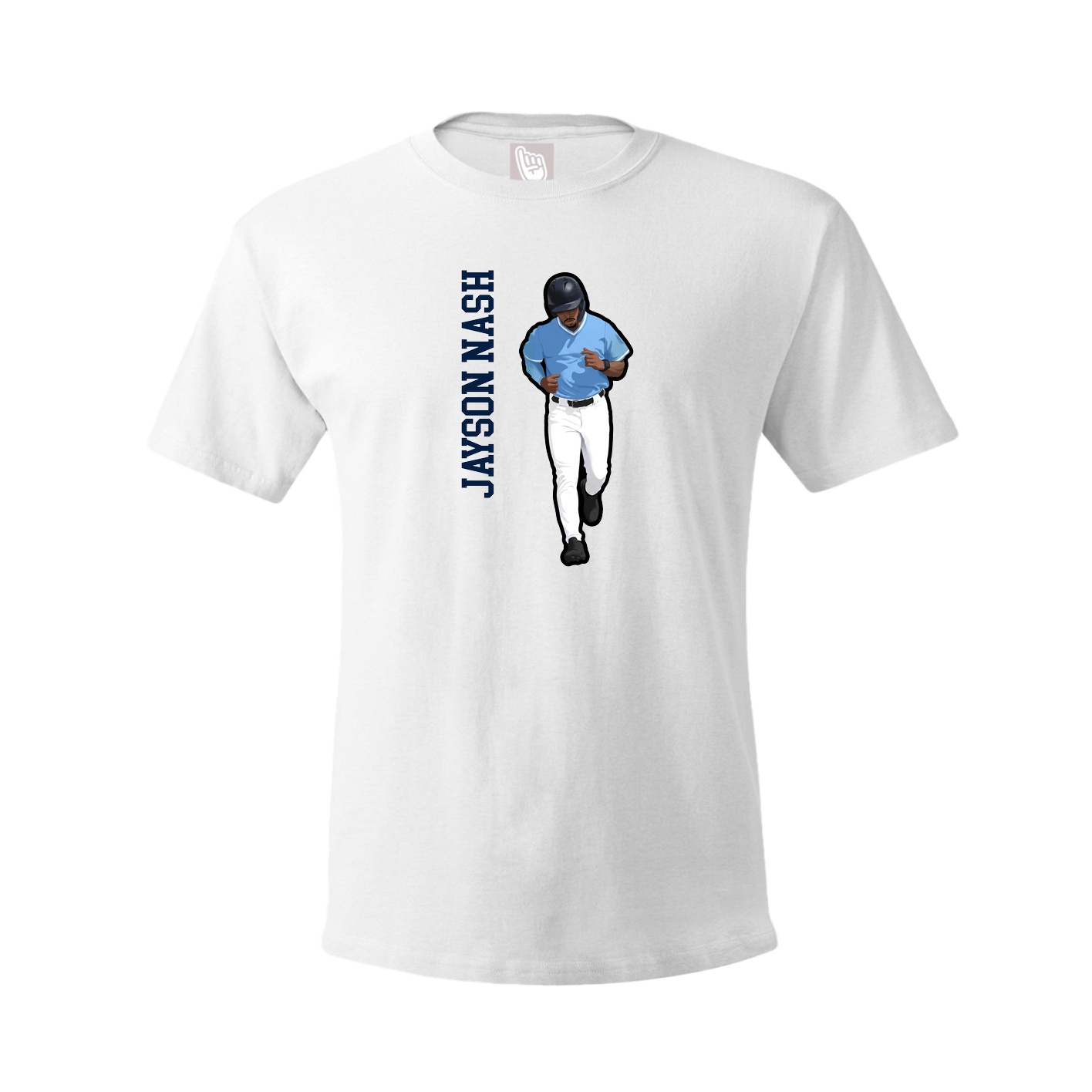 Tee — Name Vertical in White
