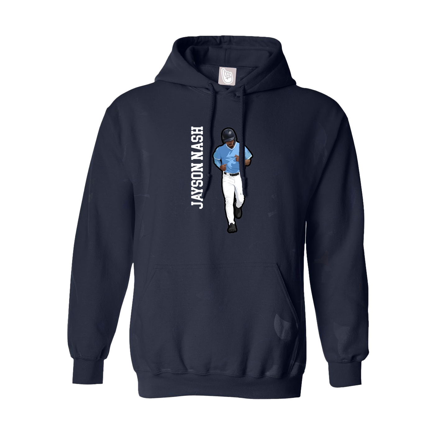 Youth Hoodie — Name Vertical in Navy