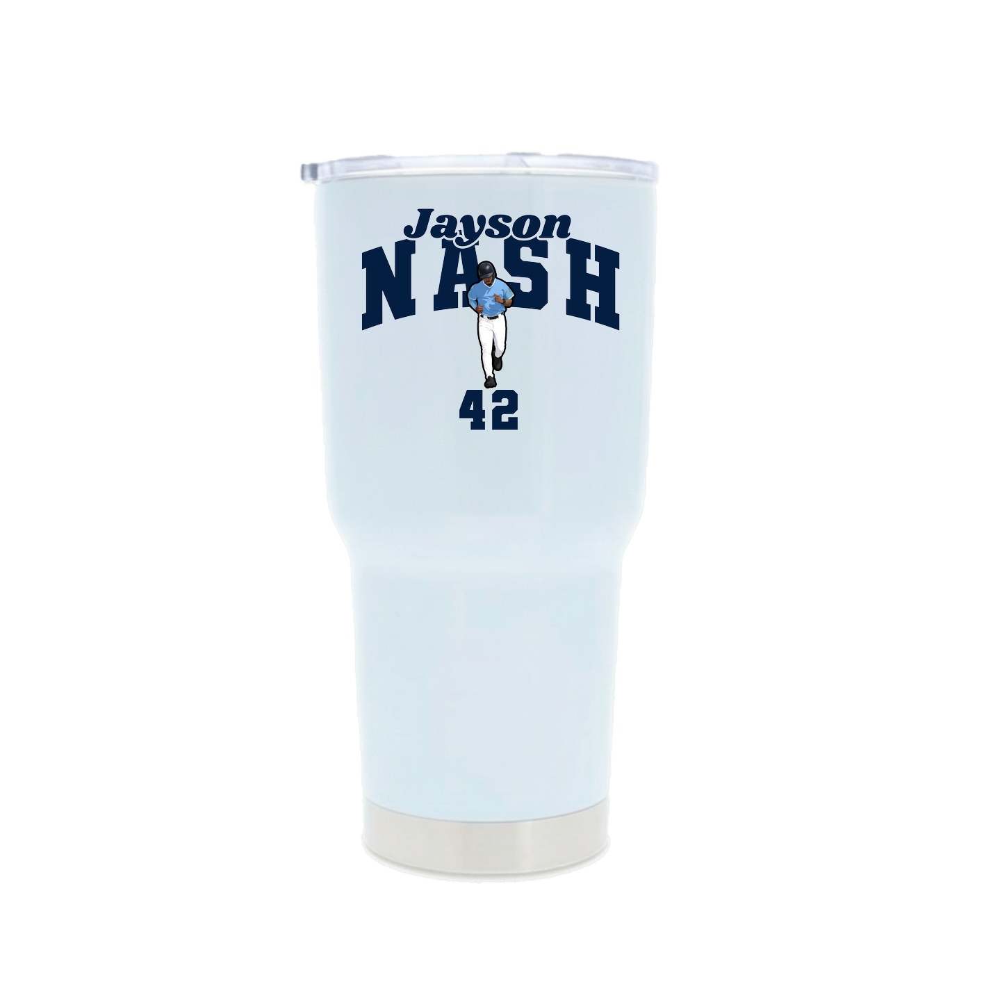 30oz Stainless Steel Tumbler — Signature Arch in White