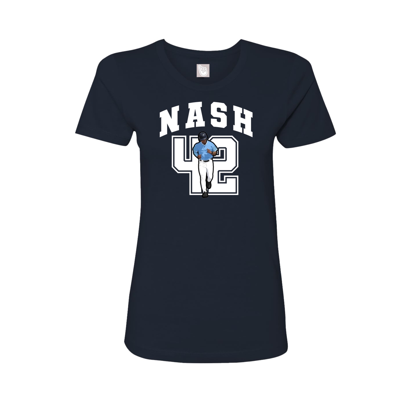 Fitted Women's Tee — Number in Navy