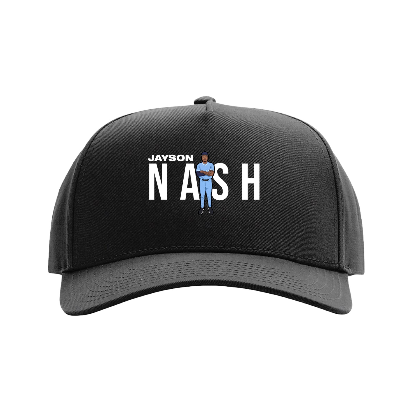 Full Fabric Five-Panel Champ Cap — Player Name in Black