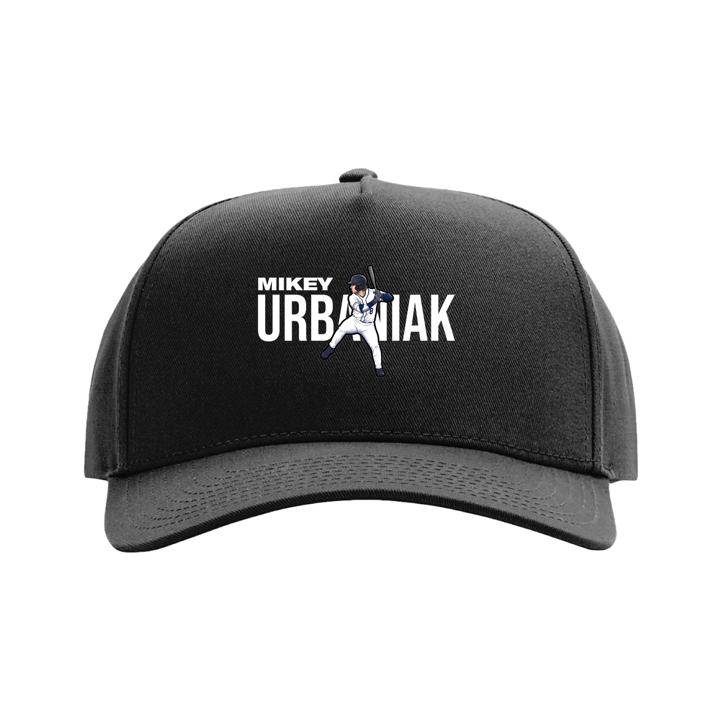 Full Fabric Five-Panel Champ Cap — Player Name in Black