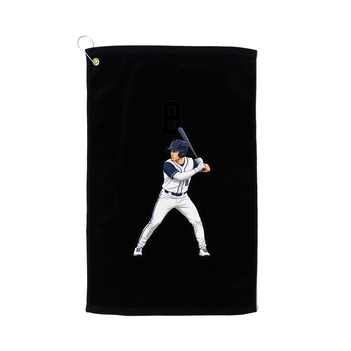 Golf Towel — Number Top in Black