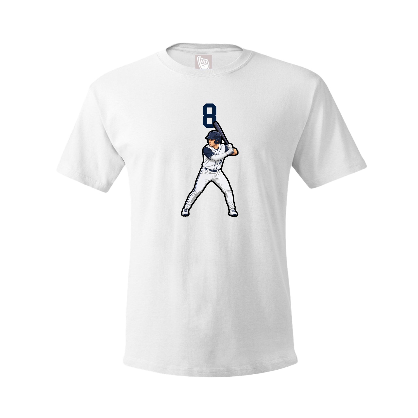 Youth Tee — Number Top in White