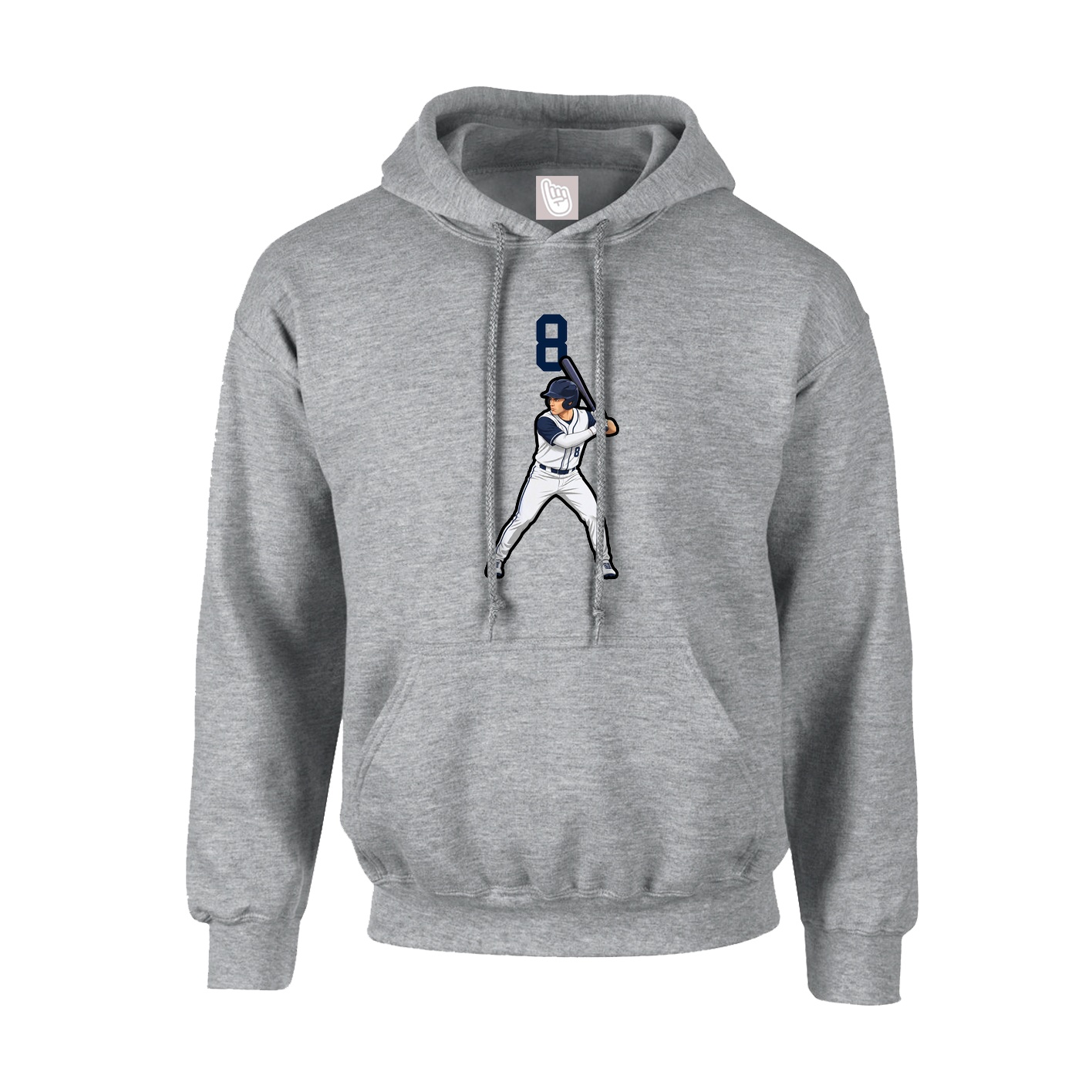 Youth Hoodie — Number Top in Grey