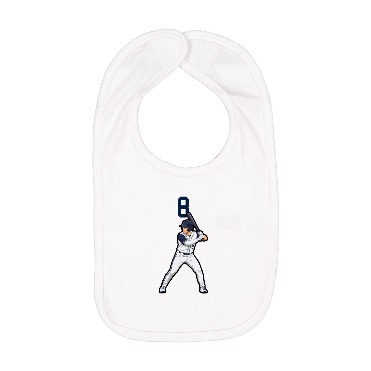 Infant Bib — Number Top in White
