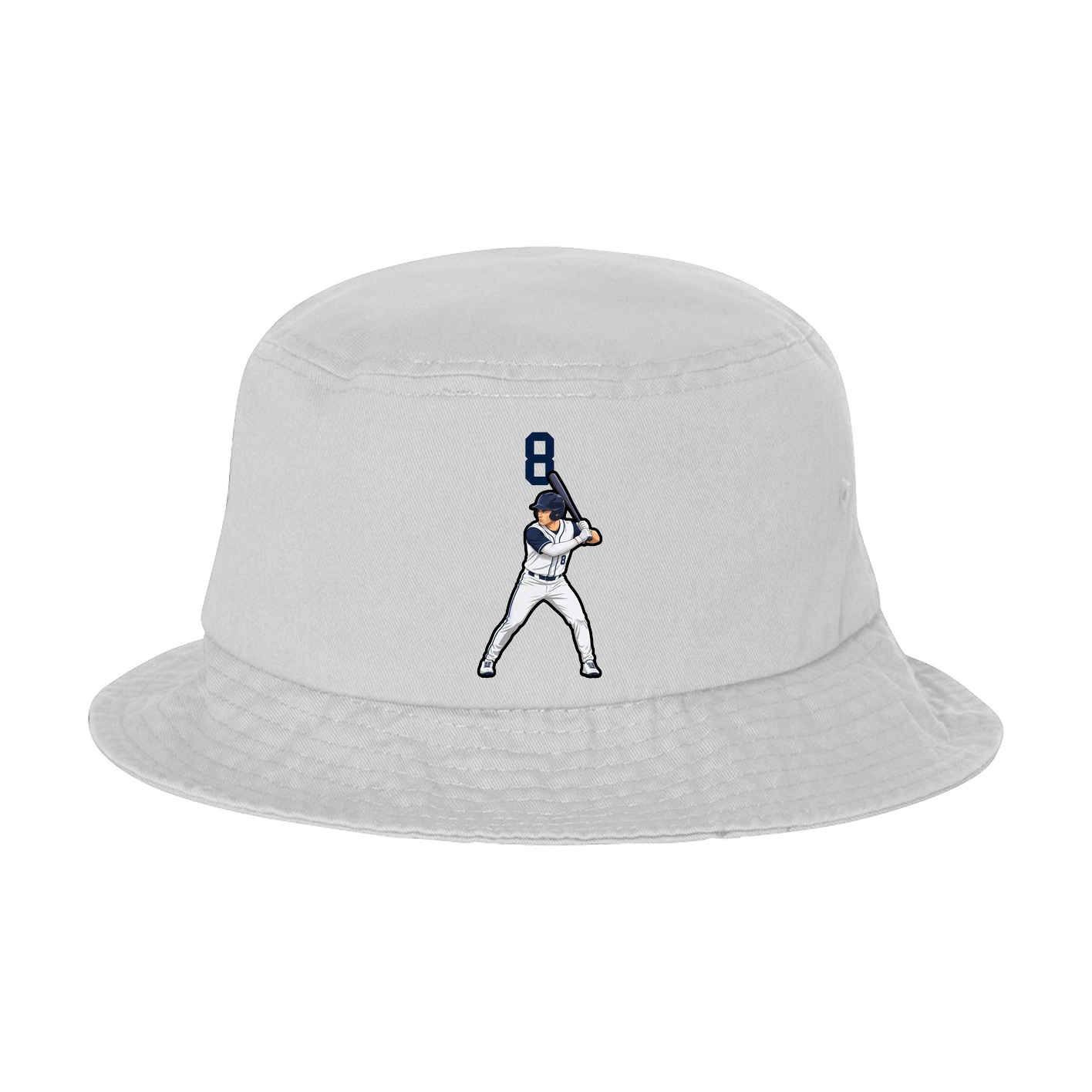 Bucket Cap — Number Top in White