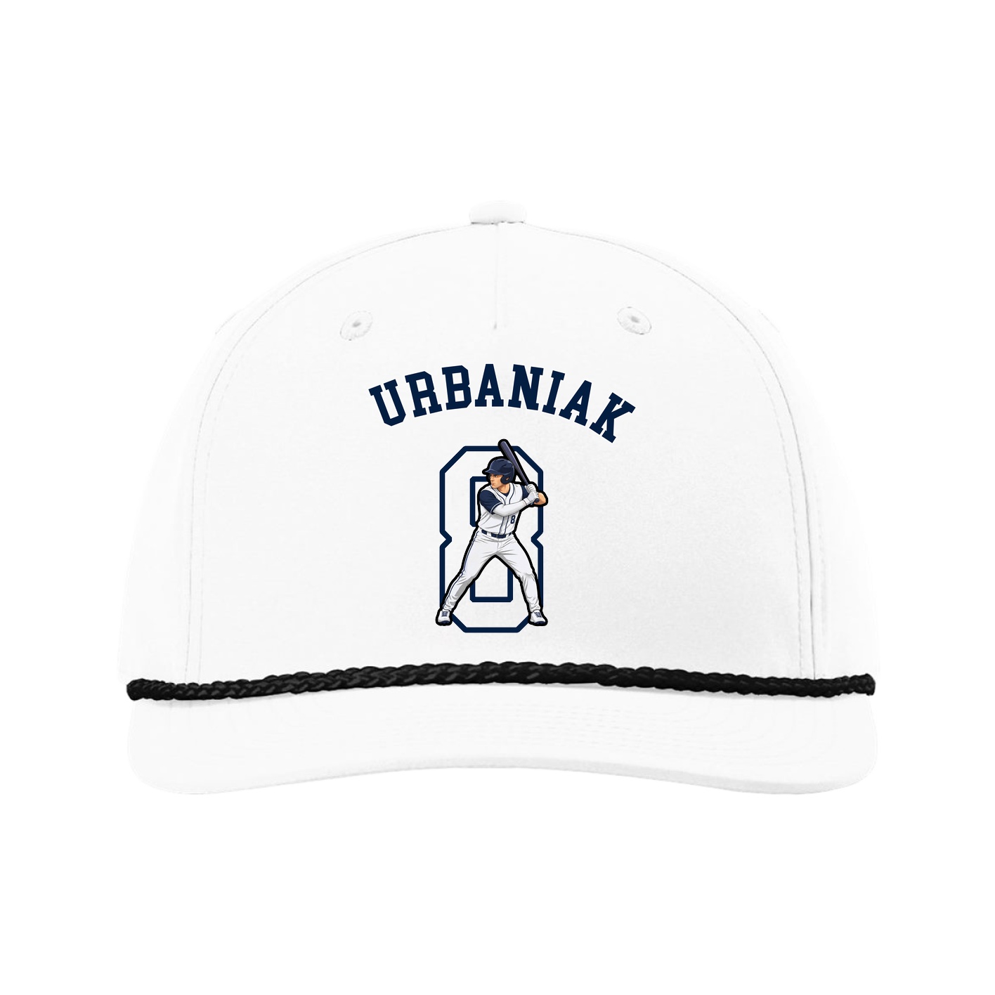 Five-Panel Classic Rope Cap — Shirsey Arch in White