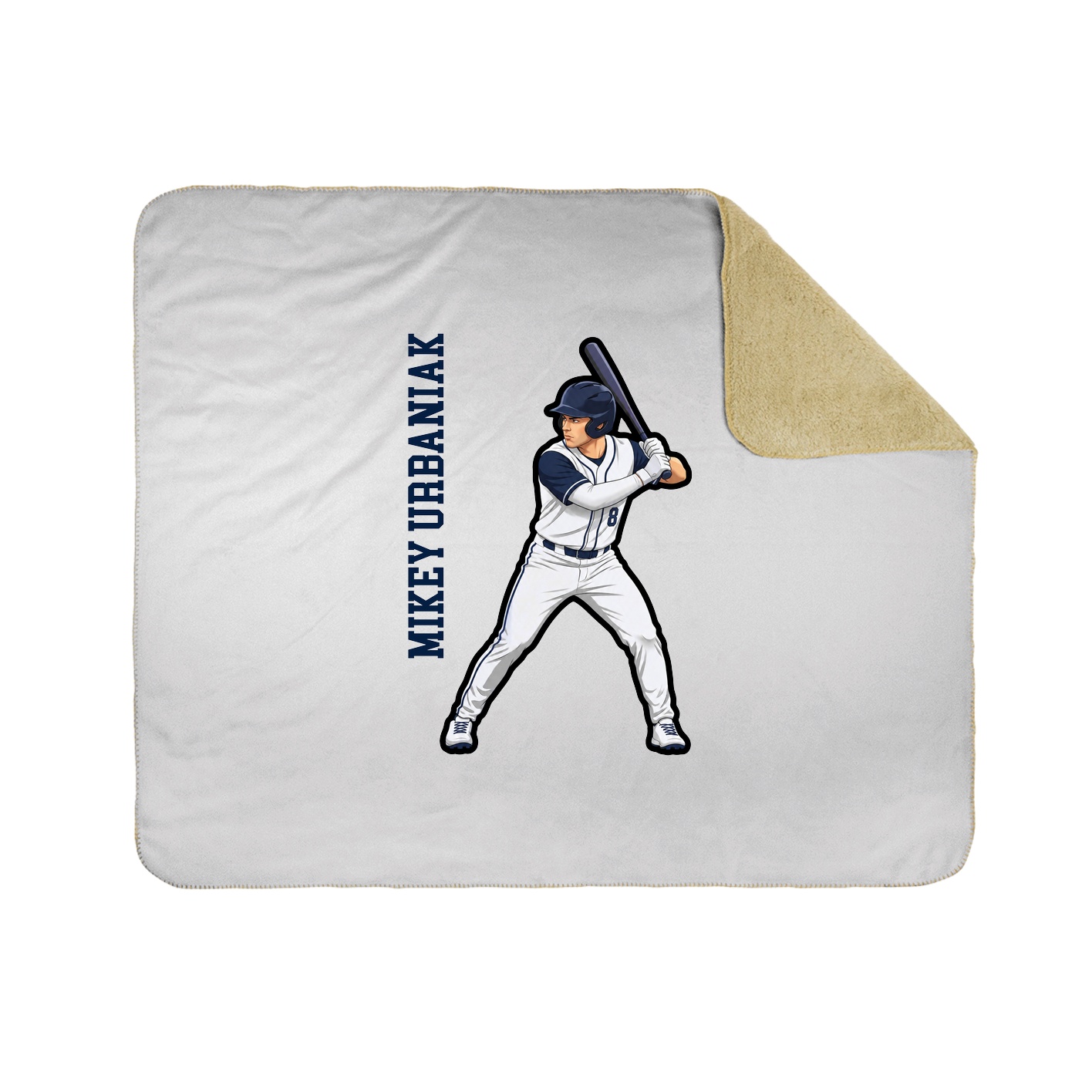 Throw Blanket — Name Vertical in White