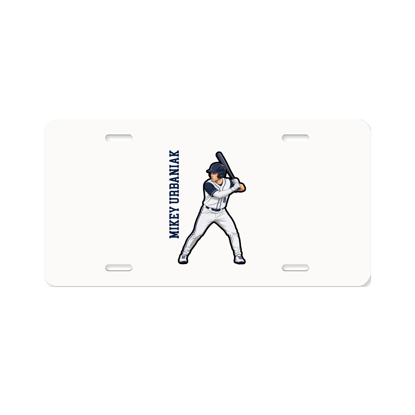 License Plate — Name Vertical in Classic