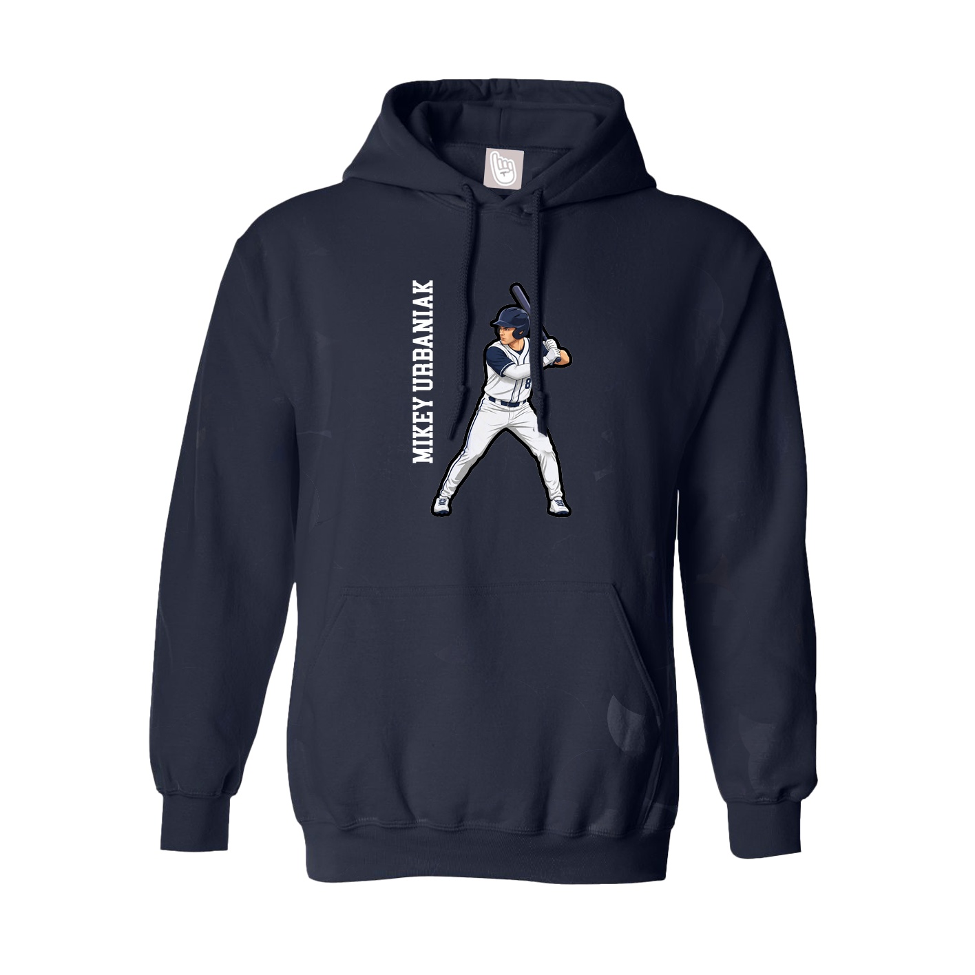 Youth Hoodie — Name Vertical in Navy