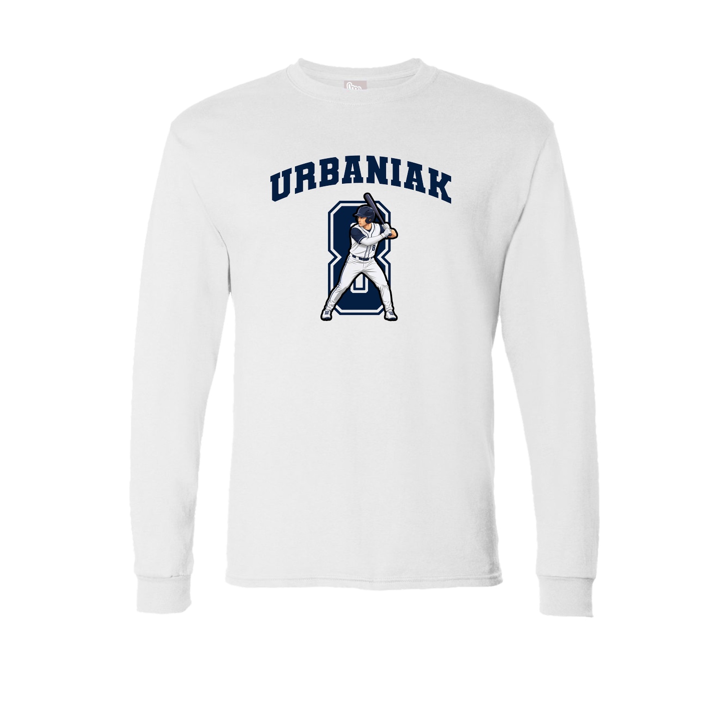 Long Sleeve Tee — Number in White