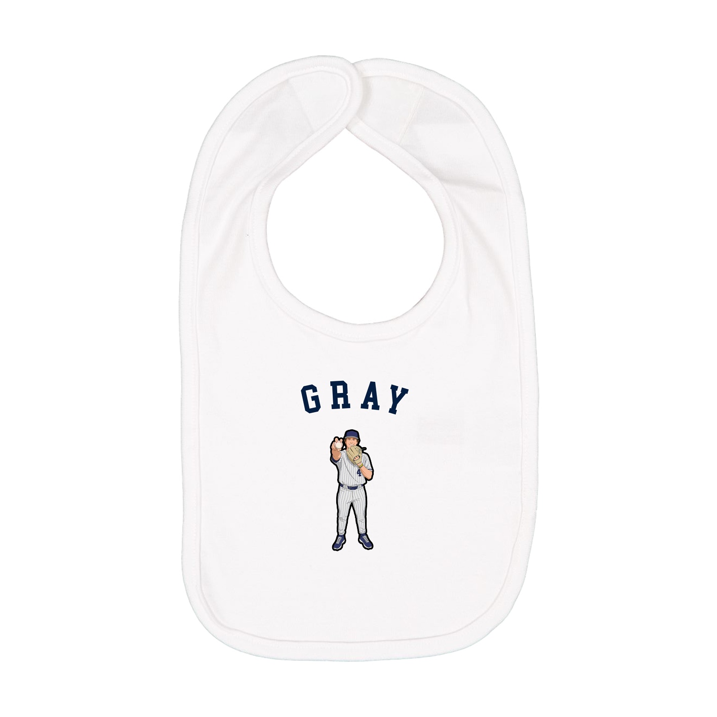 Infant Bib — Shirsey Arch in White
