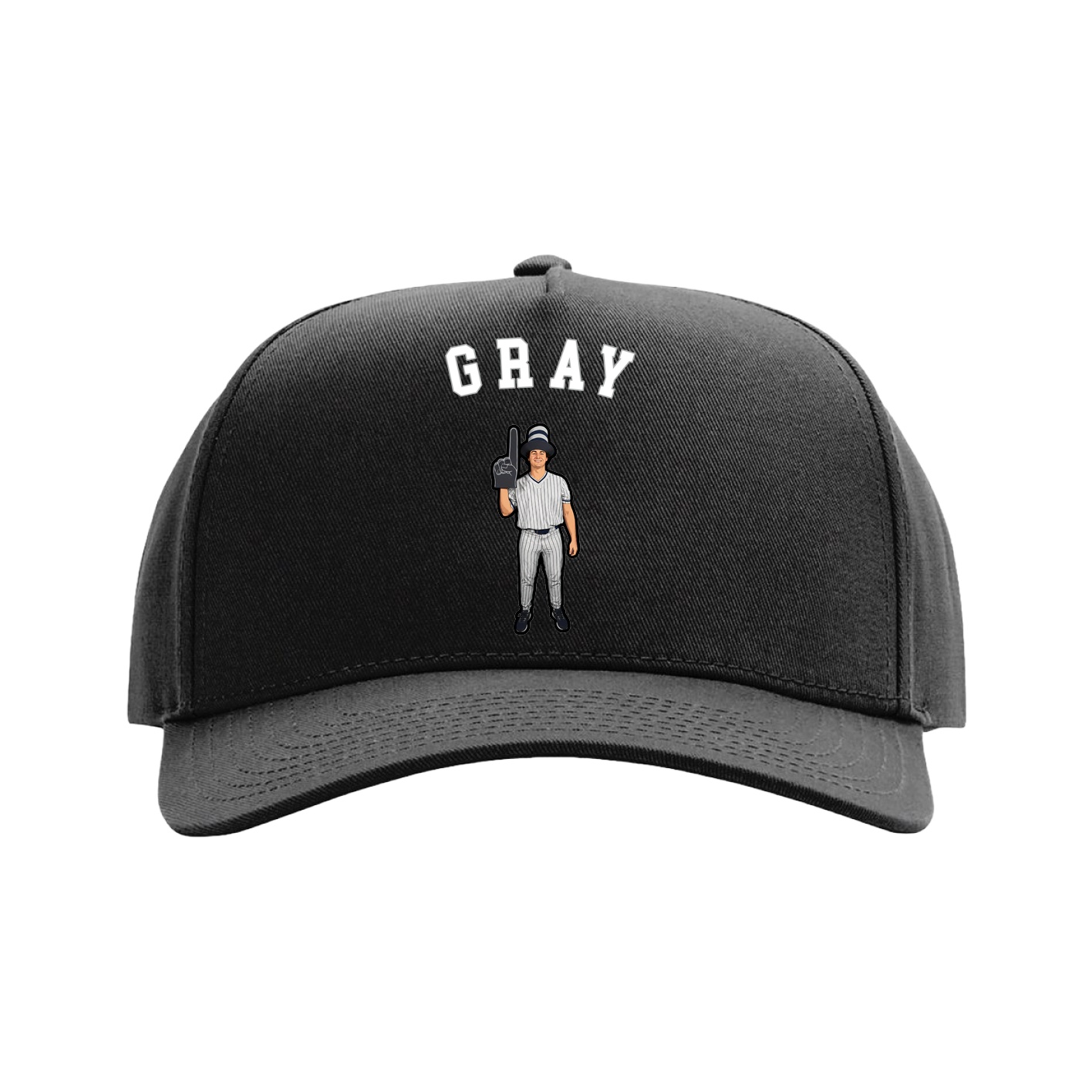 Full Fabric Five-Panel Champ Cap — Shirsey Arch in Black
