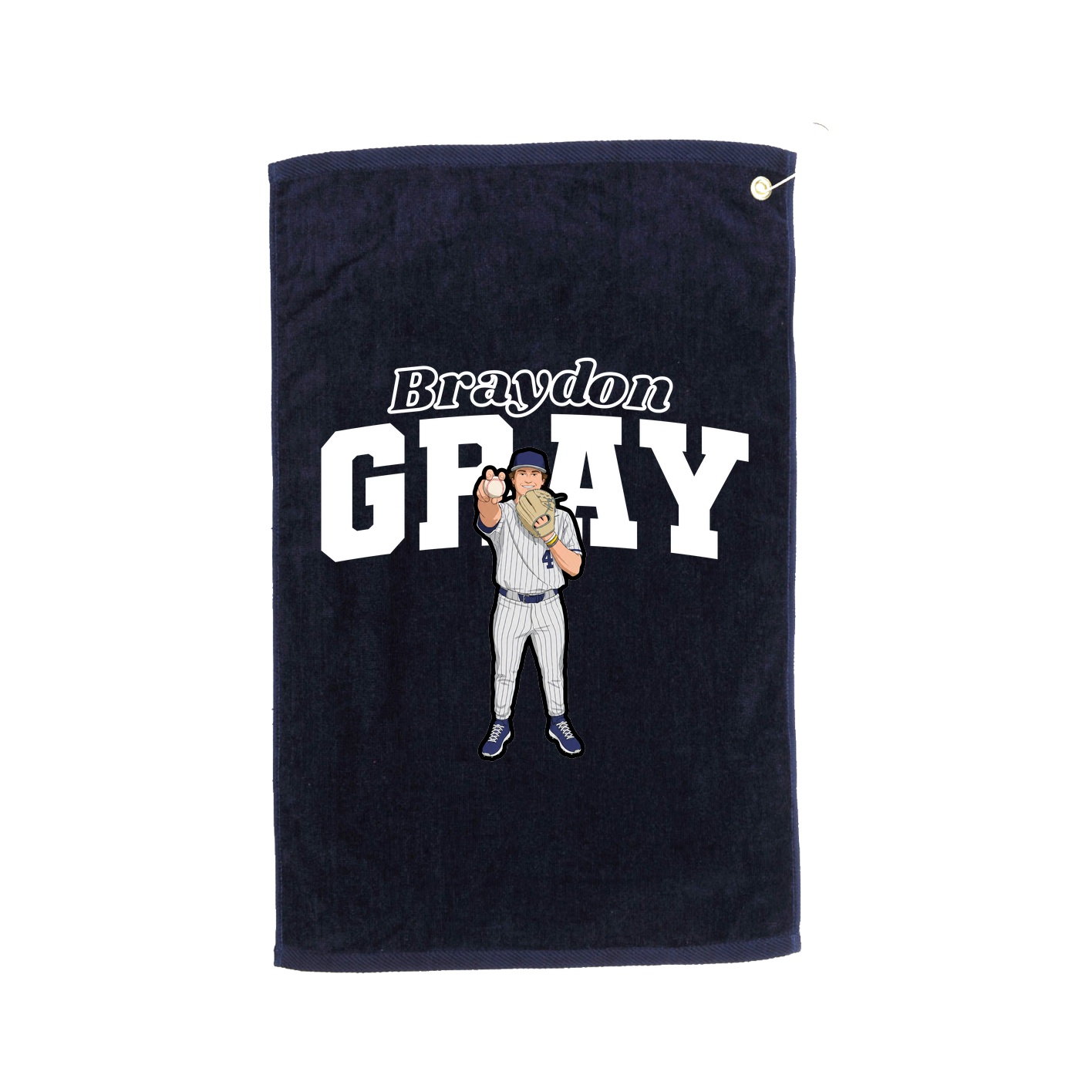 Golf Towel — Name Arch in Navy