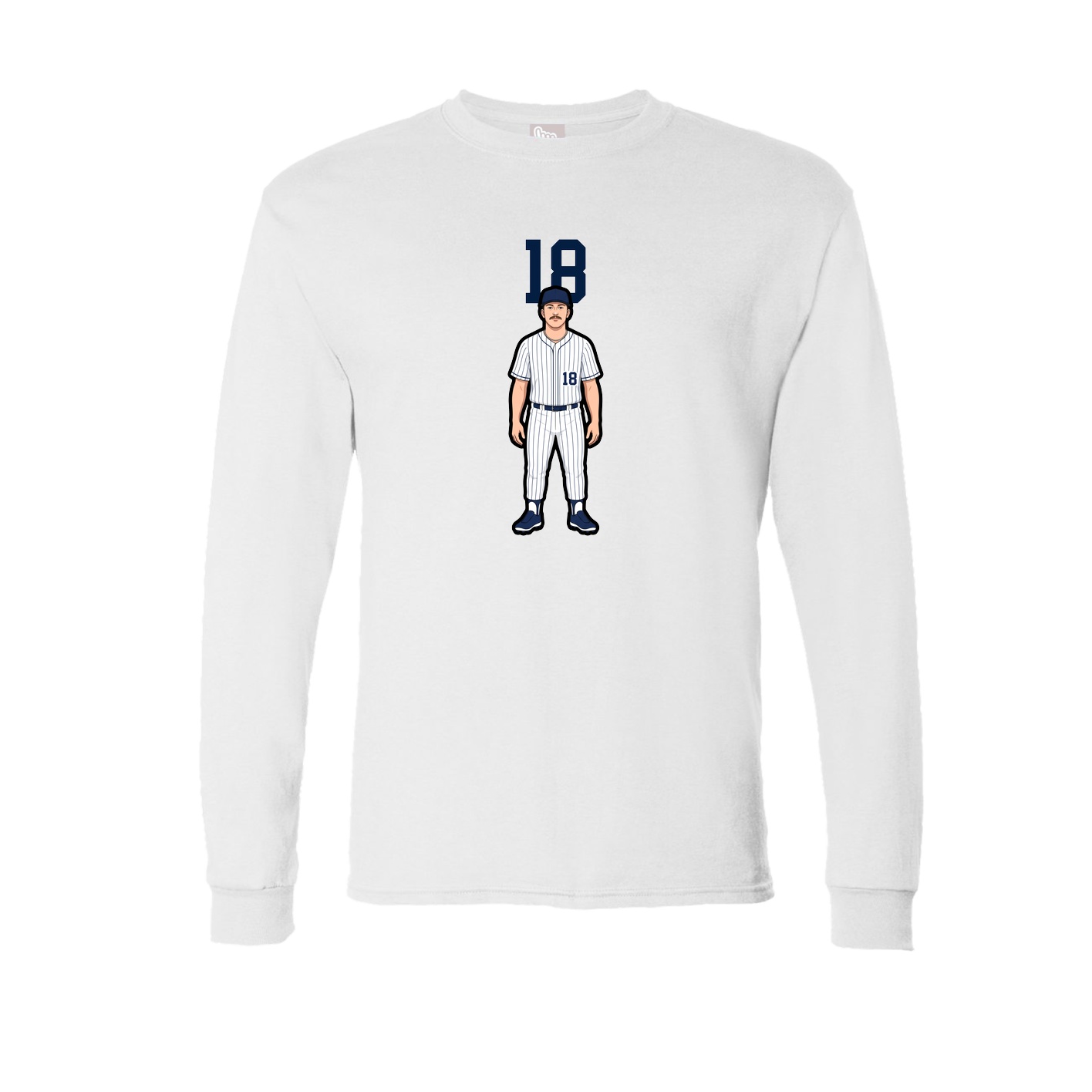 Long Sleeve Tee — Number Top in White