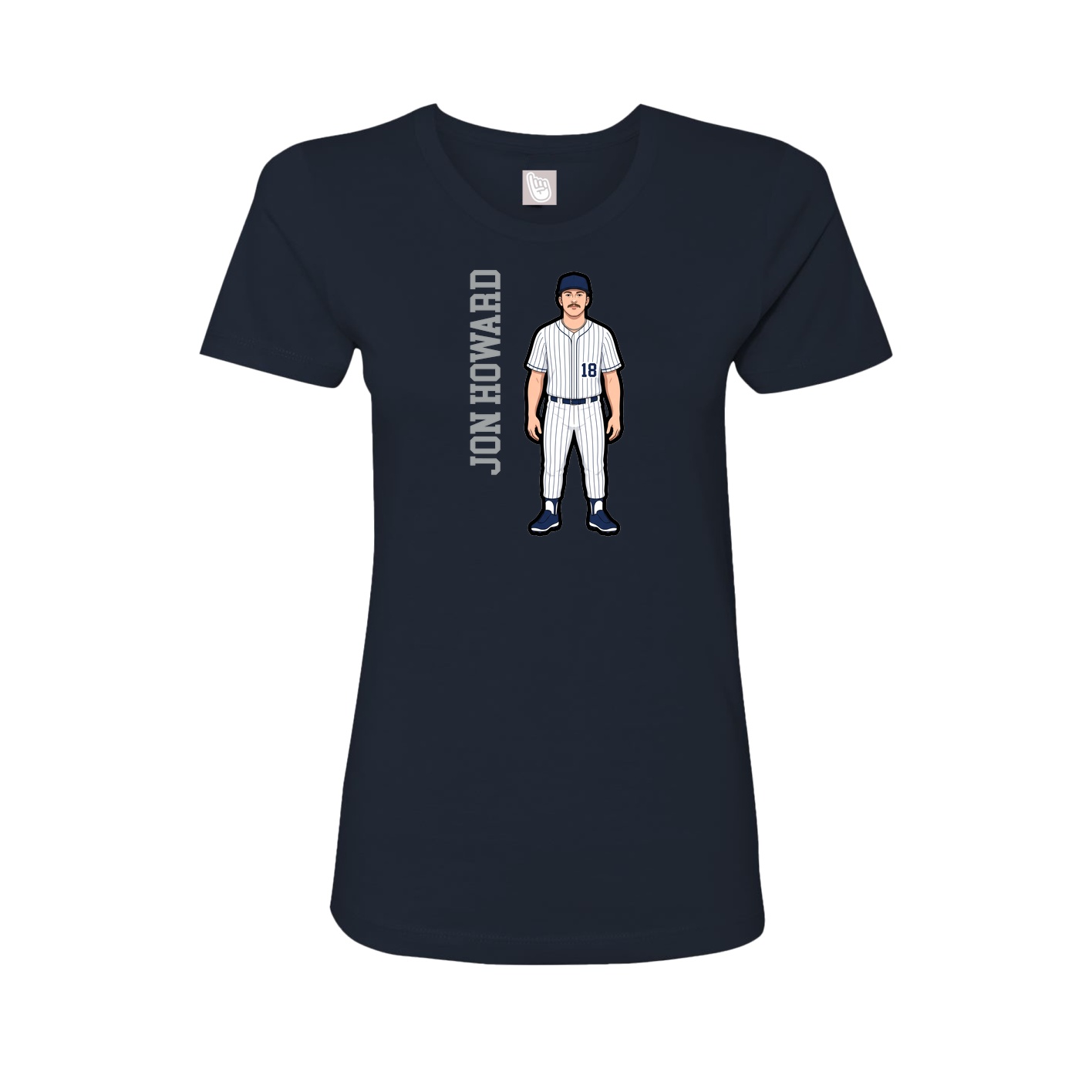 Fitted Women's Tee — Name Vertical in Navy