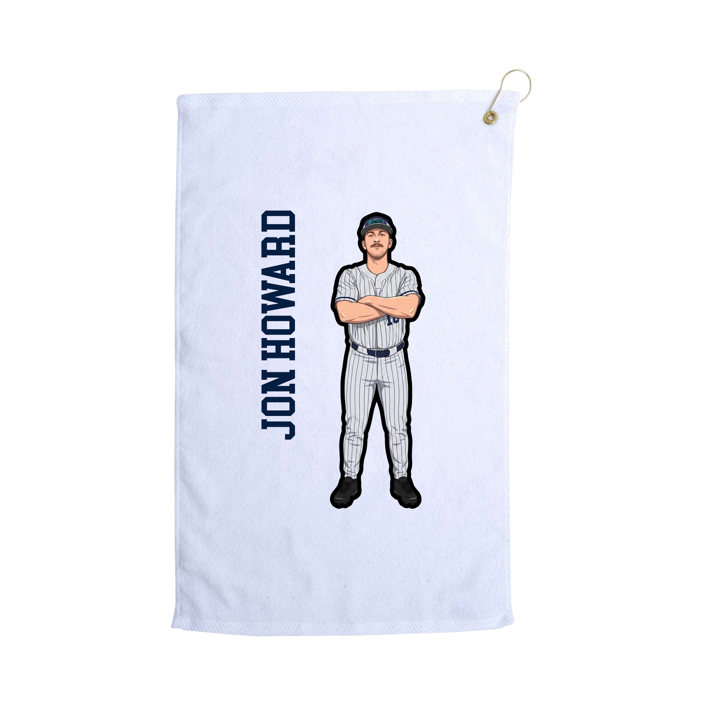 Golf Towel — Name Vertical in White