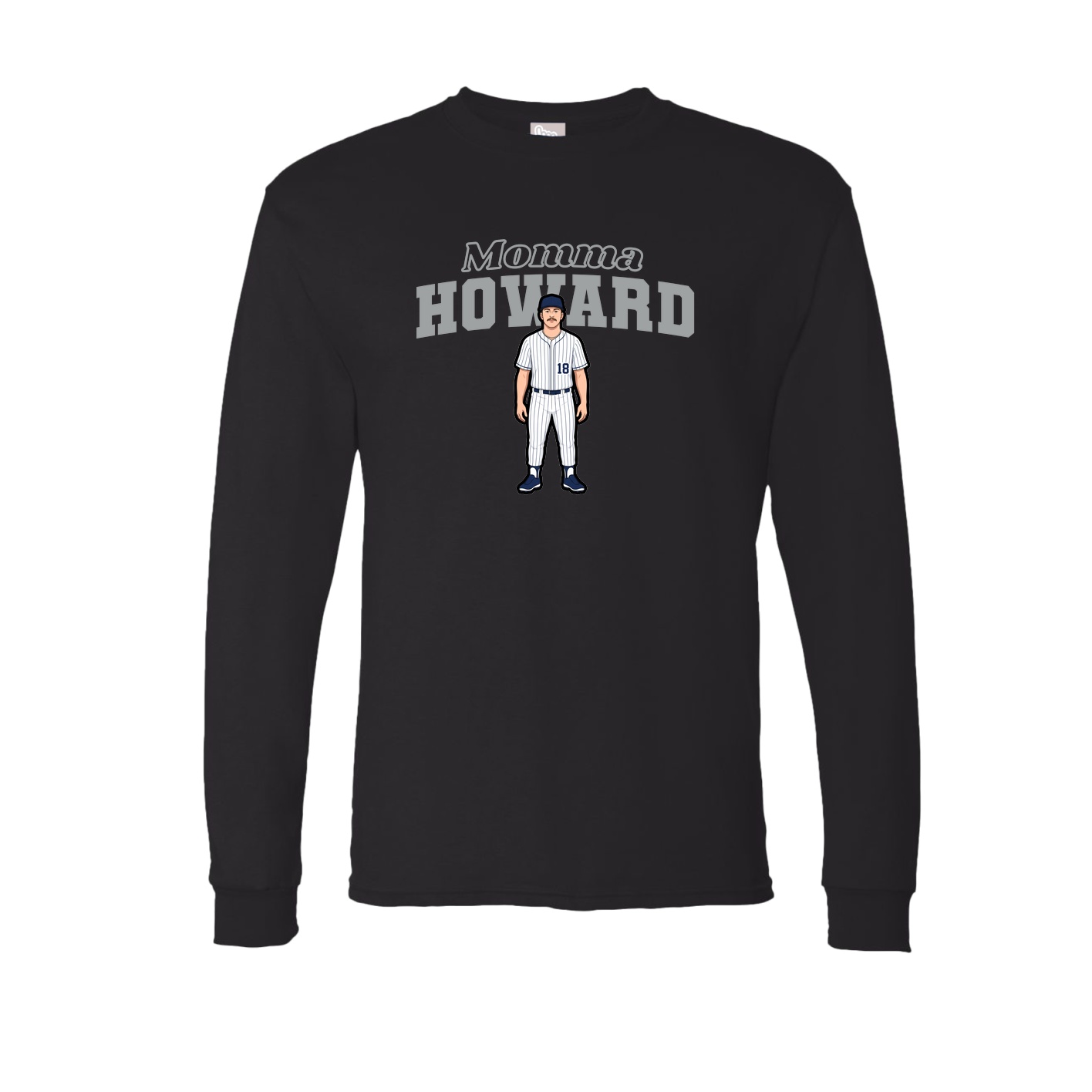 Long Sleeve Tee — Mothers Day Block in Black