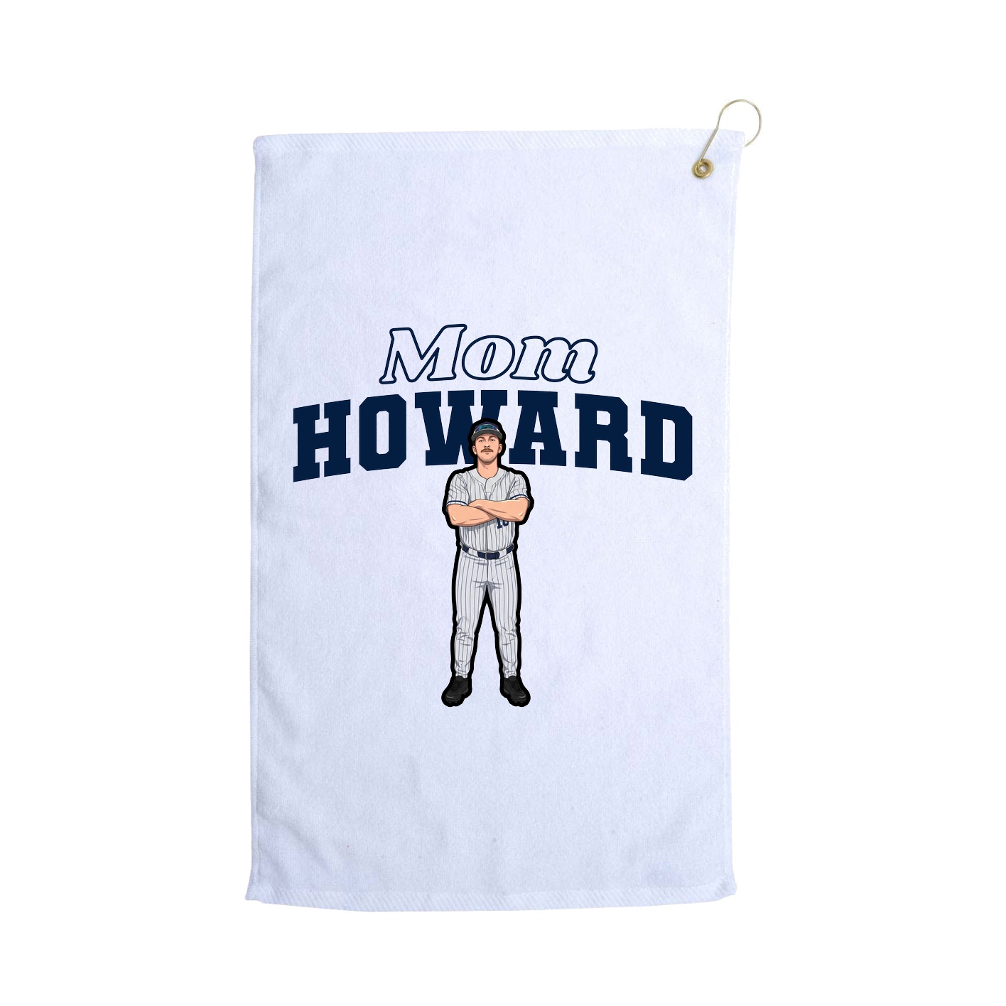 Golf Towel — Mothers Day Block in White