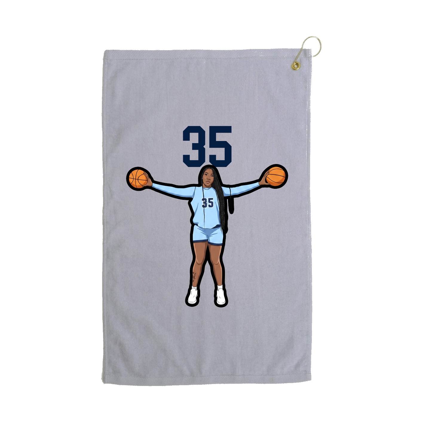 Golf Towel — Number Top in Grey