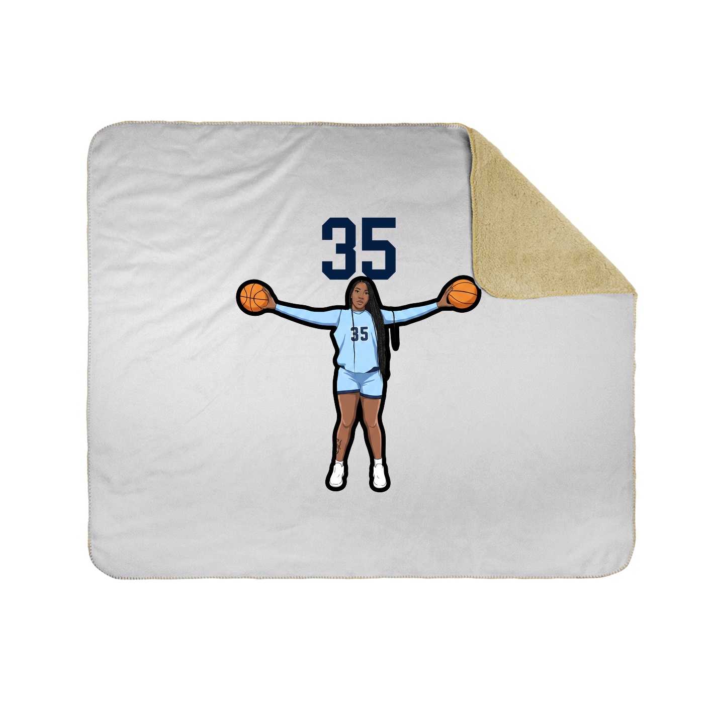 Throw Blanket — Number Top in White