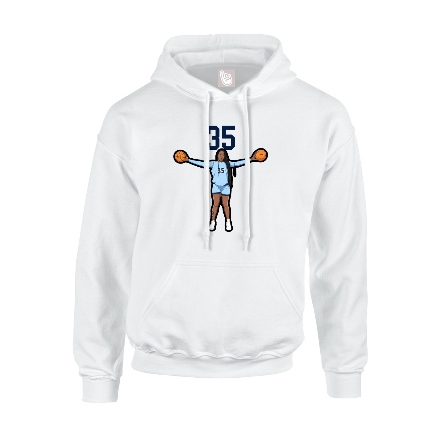 Hoodie — Number Top in White