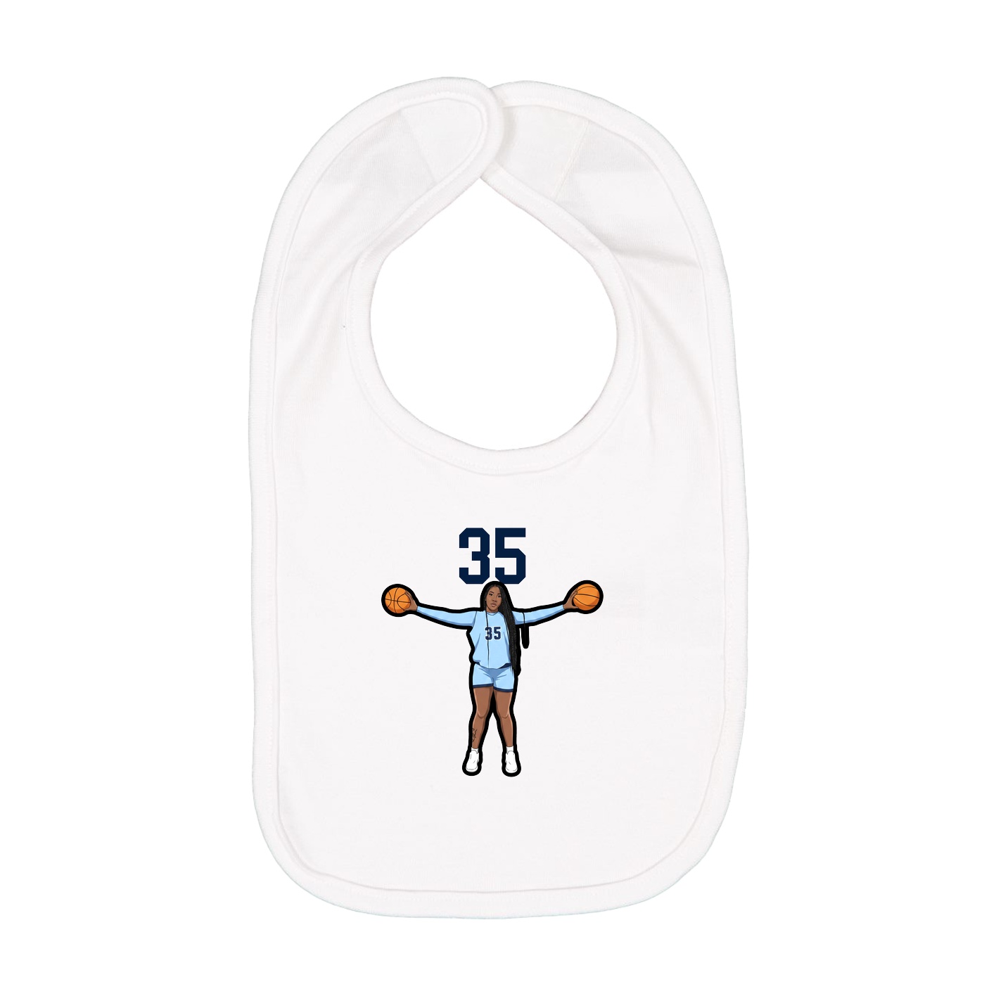Infant Bib — Number Top in White