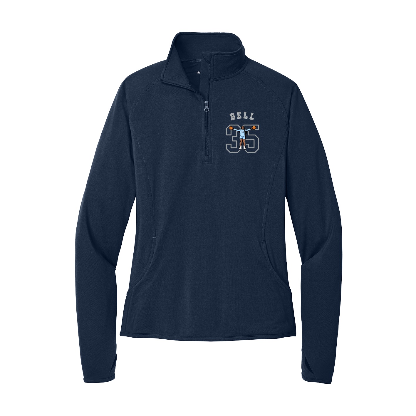 Women's Q-Zip Pullover — Shirsey Arch in Navy